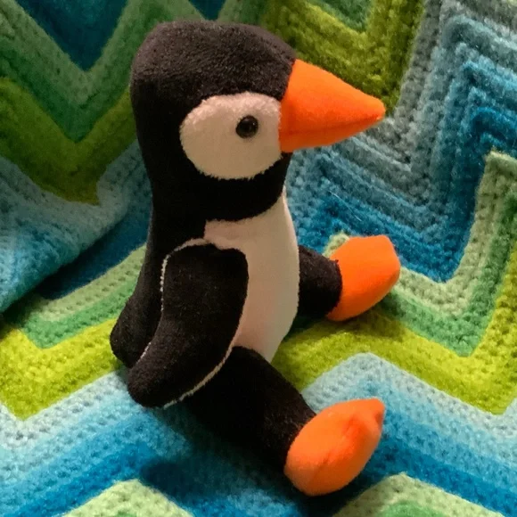 Stuffed Animal Penguin - Steven Smith Stuffed Animals Inc Black White Orange - Picture 2 of 7
